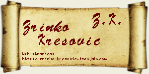 Zrinko Kresović vizit kartica